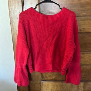 Anthropologie moth red ballon sleeve sweater